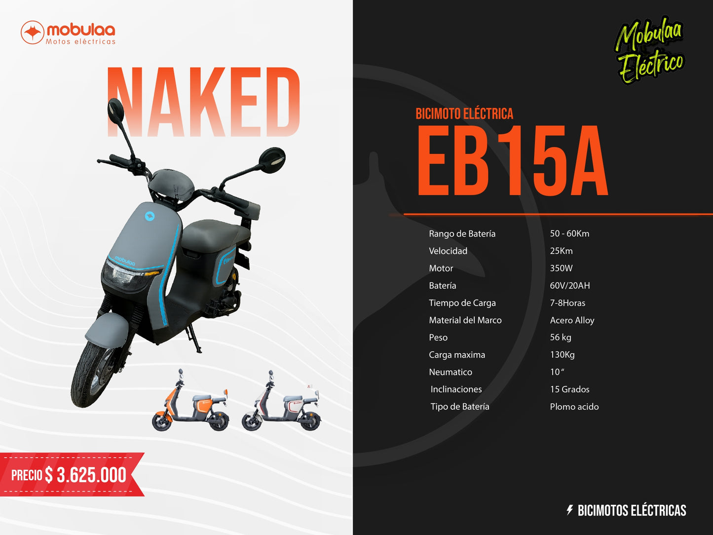 BICIMOTO ELECTRICA NAKED EB 15A
