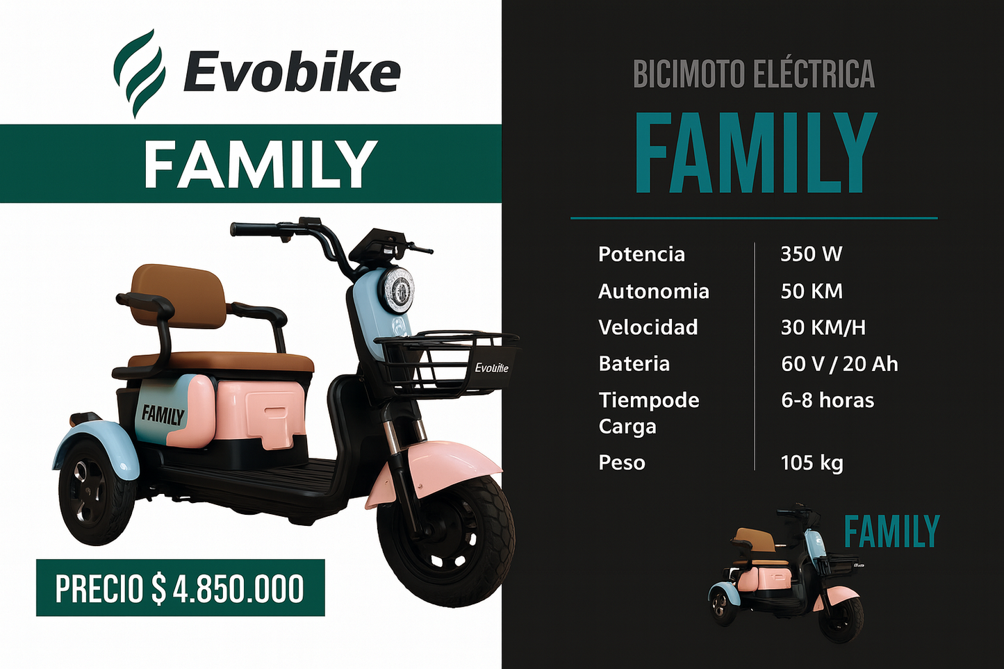 Evobike Triciclo Family